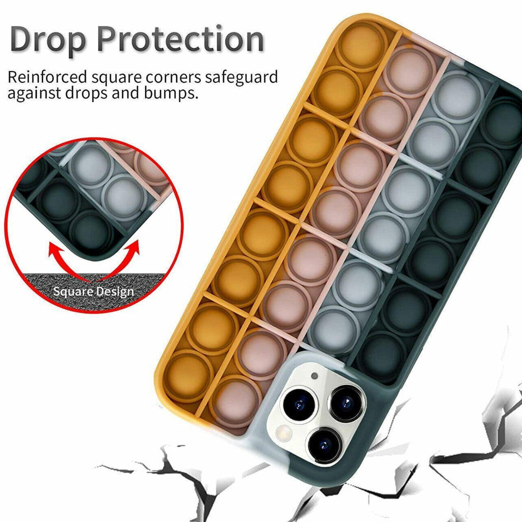 Rainbow Pop Fidget Toys Push It Bubble Phone Case For iPhone 7 8 Plus X XR 11 12 Pro Max - iPhone 13