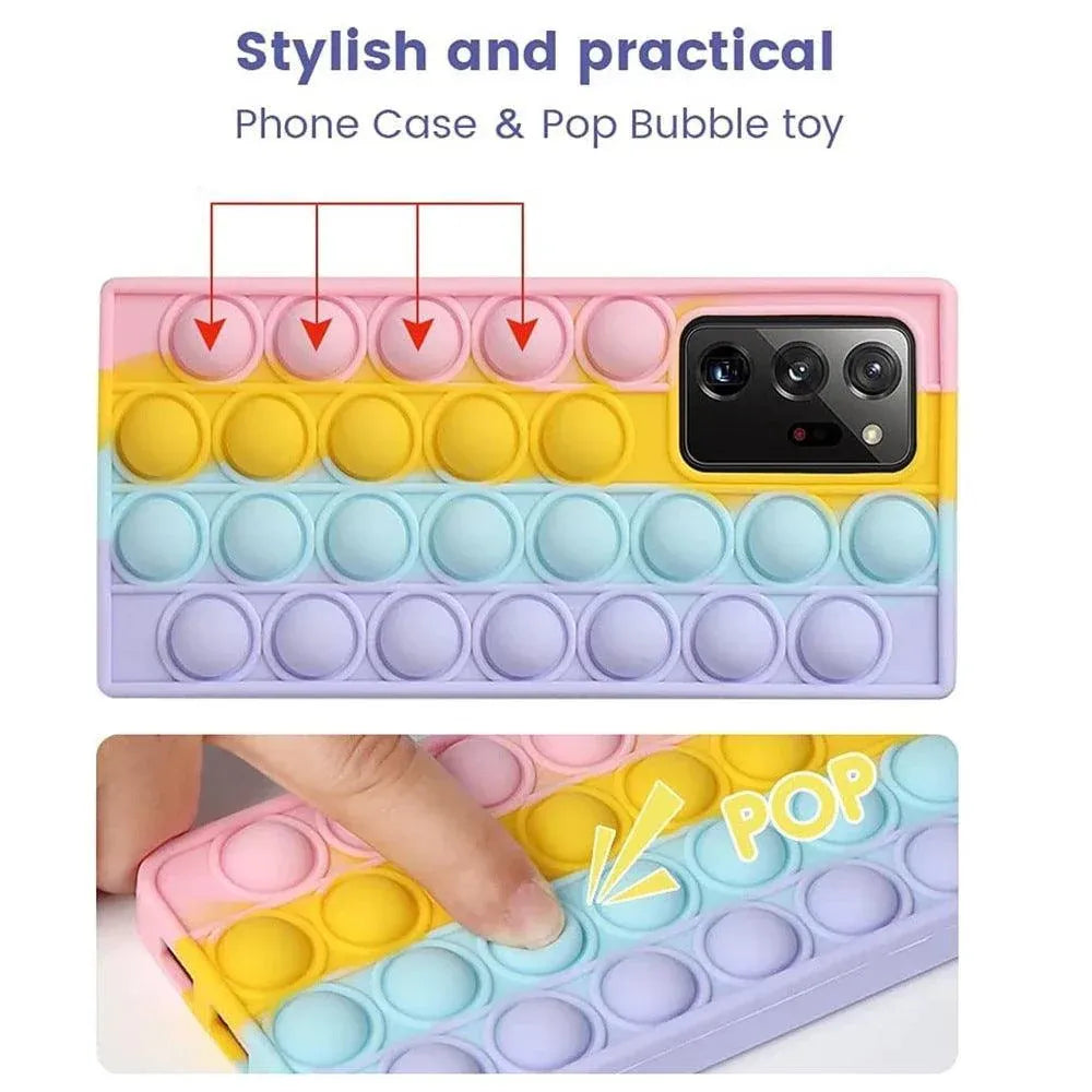 Rainbow Pop Fidget Toys Push It Bubble Phone Case For iPhone 7 8 Plus X XR 11 12 Pro Max - iPhone 7Plus/8Plus
