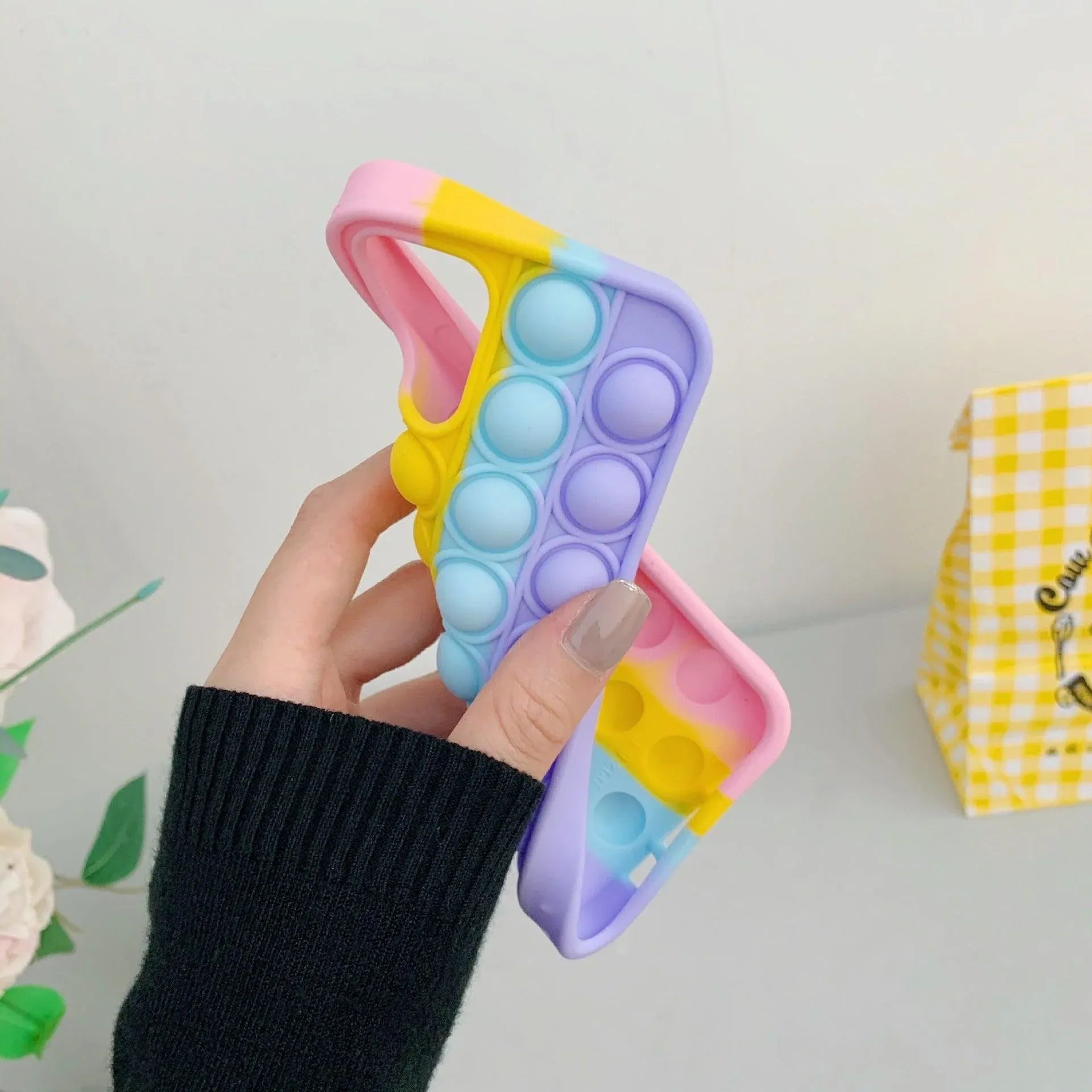 Rainbow Pop Fidget Toys Push It Bubble Phone Case For iPhone 7 8 Plus X XR 11 12 Pro Max - iPhone 11