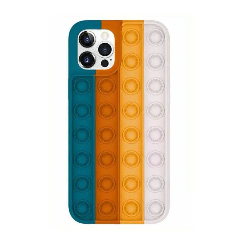 Blue-White Pop Fidget Toys Push It Bubble Phone Case For Iphone - iPhone 11Pro