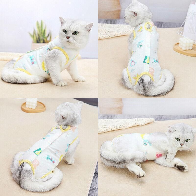 Pet Cat Postoperative Recovery Suit Pet Surgery Clothing Sterilization Weaning Pink - S（ Bust: 33cm Length: 21cm）