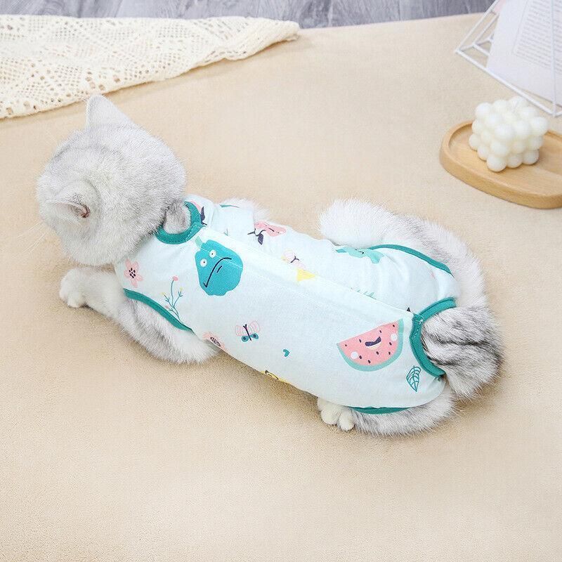 Pet Cat Postoperative Recovery Suit Pet Surgery Clothing Sterilization Weaning Pink - S（ Bust: 33cm Length: 21cm）