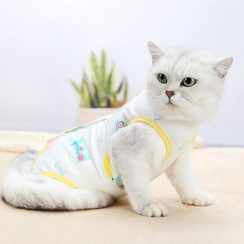 Pet Cat Postoperative Recovery Suit Pet Surgery Clothing Sterilization Weaning Pink - M(Bust: 38cm Length:27cm)