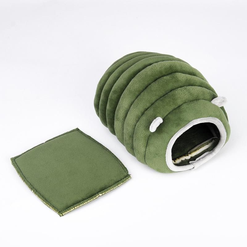 Soft Small Animal Guinea Pig Cozy Warm Pet Tent Hamster House Hideout Cave Bed - Green-Stump