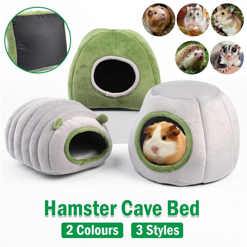 Soft Small Animal Guinea Pig Cozy Warm Pet Tent Hamster House Hideout Cave Bed - Green-Stump