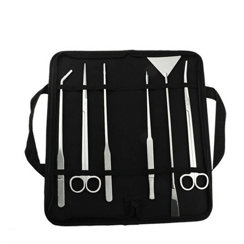 Stainless Steel Aquarium Tool Set Tweezers Scissors Spatula Kit 4 5 6PCS - Curved Scissors