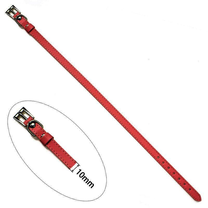 Dog Collar Pet Puppy Adjustable Neck Strap Pu Leather S - Blue