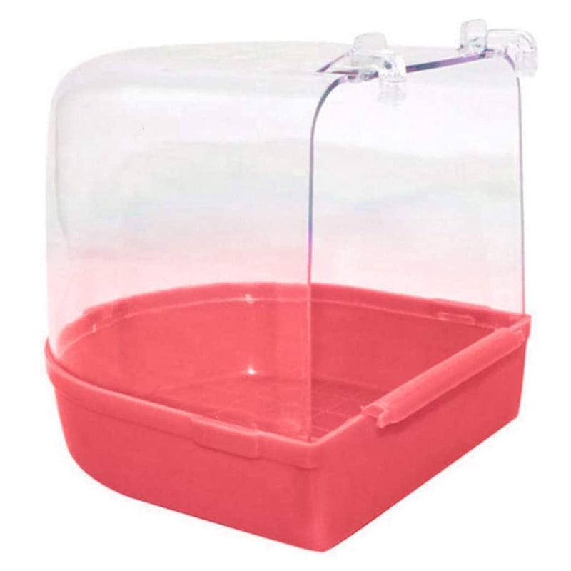 Bird Water Bath Tub For Pet Cage Hanging Bowl Parrot Birdbath Pet Cleaning - White