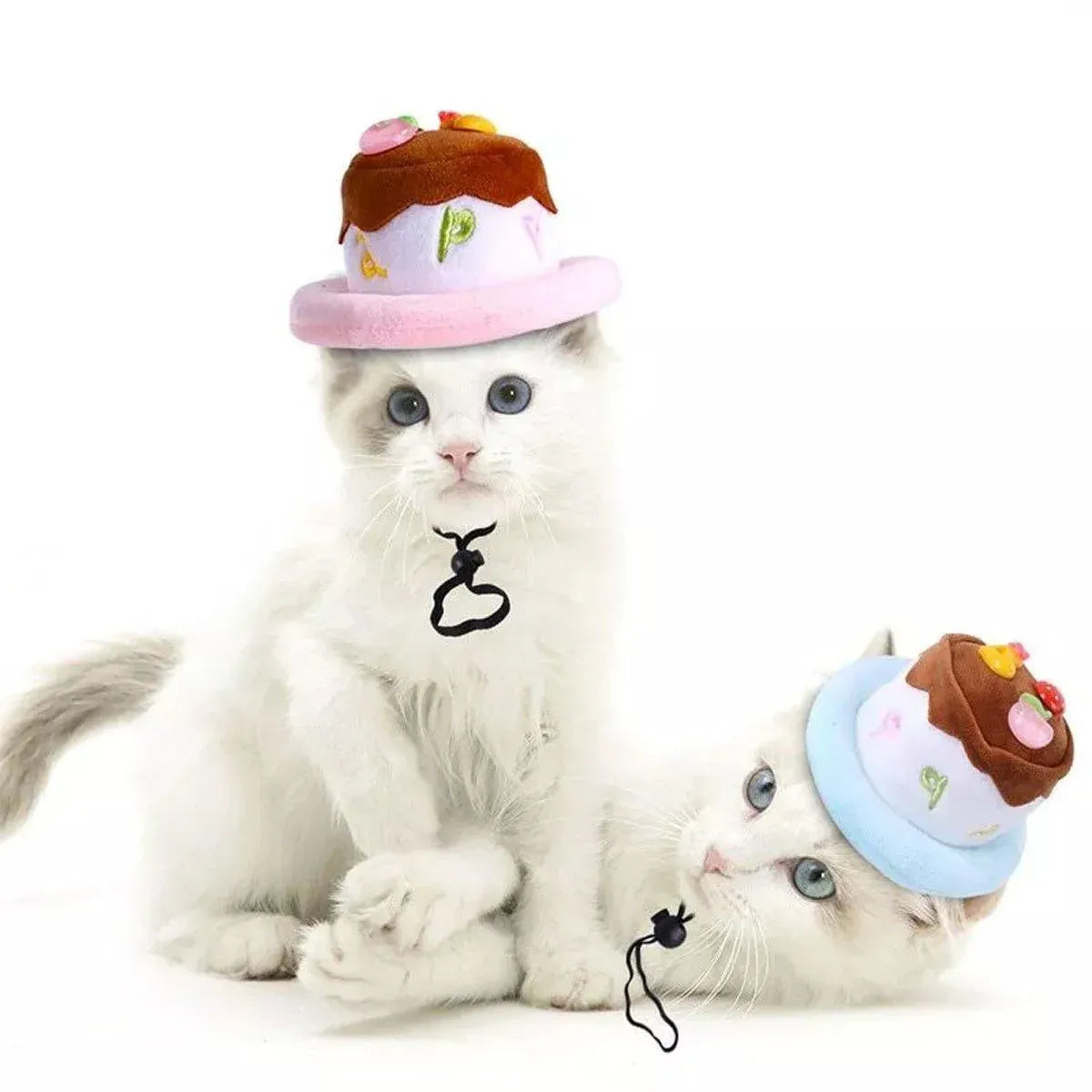 Pet Birthday Cake Hat and Triangle Towel combination Fun Party Dress Up for Pets - Pink