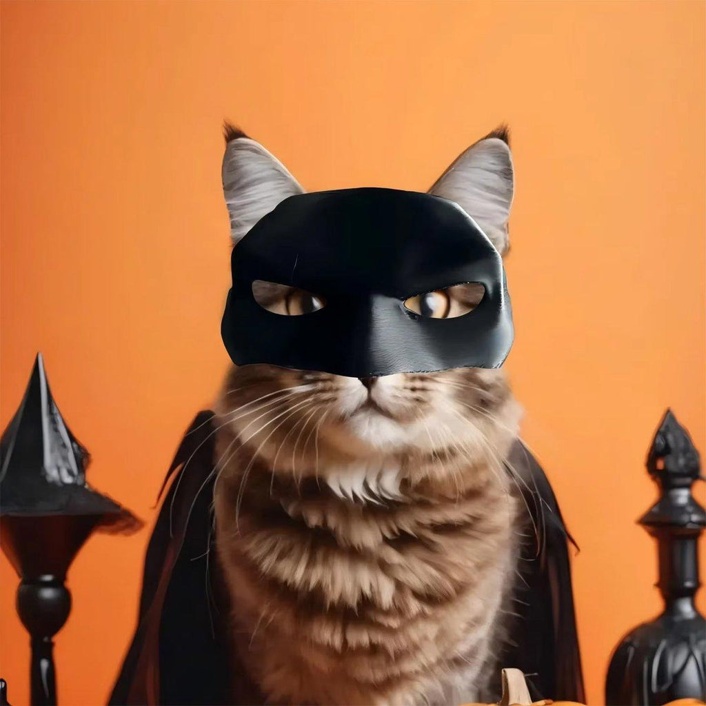 Halloween Bat Mask Cat Mask Pet Costume Accessories for Small Dogs Cats Outfit - L