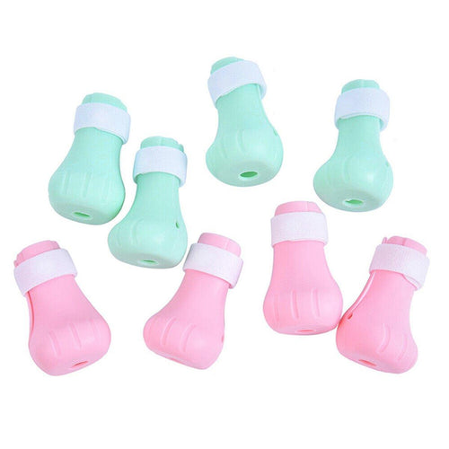 4pcs Cat Bathing Grooming Anti-Scratch Silicone Pet Socks for Bathing Feeding - Pink
