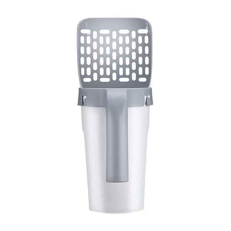 Cat Litter Scoop Integrated Detachable Shovel Holder Poop Pet Sifter Cleaning - 2 Roll Garbage Bags