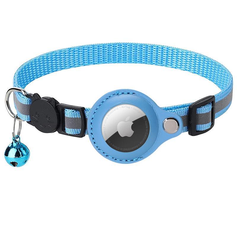 Reflective Pet Collar with Holder for AirTag Tracker – Anti-Lost Cat Dog Tag - Pink