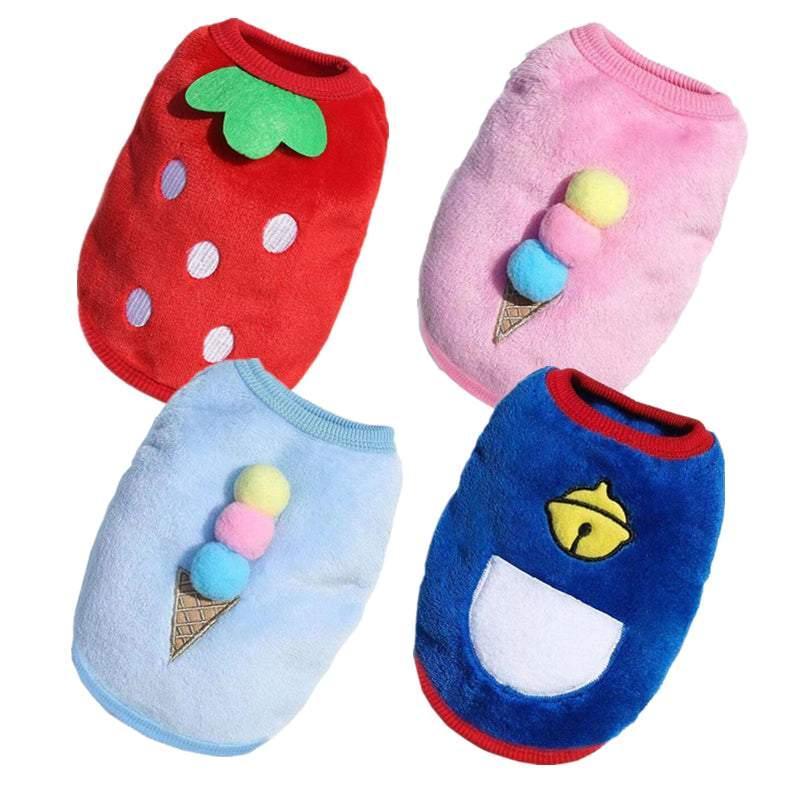 S Size Warm Winter Dog Clothes Soft Fleece Dog Jacket Pet Coat Sweater Cat Jumper - Blue Bell