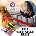 Adjustable Pet Harness Lead for Car Travel with Clip Attachment Nylon Restraint Strap - Blue