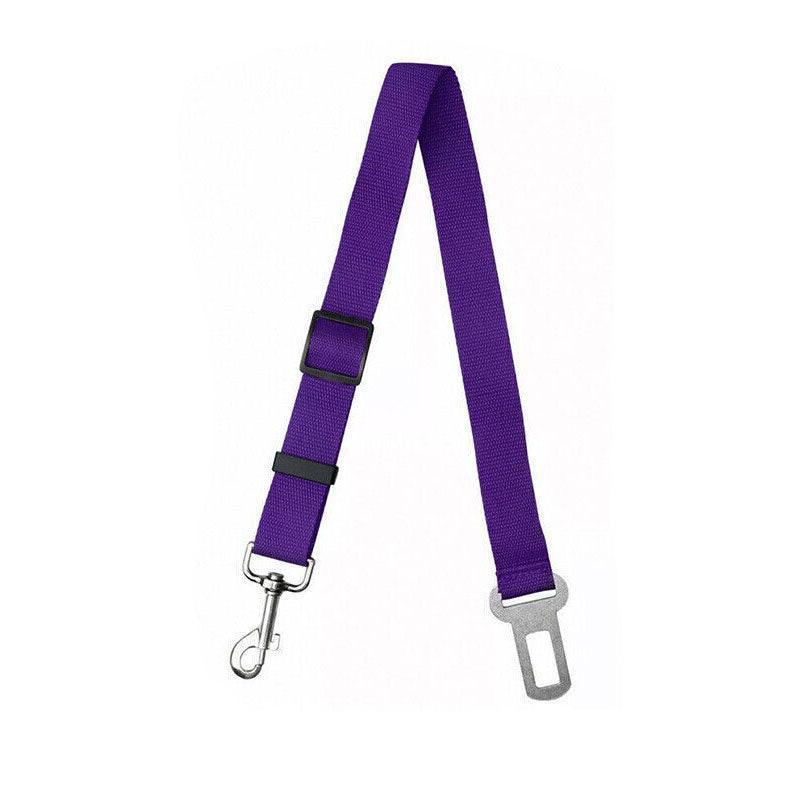 Adjustable Pet Harness Lead for Car Travel with Clip Attachment Nylon Restraint Strap - Green