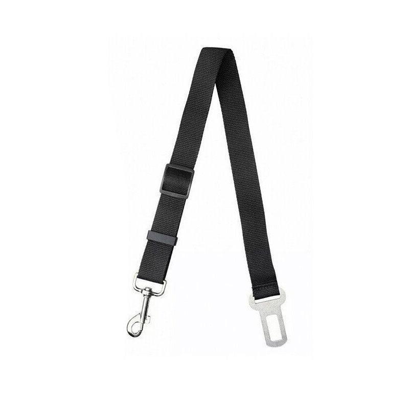Adjustable Pet Harness Lead for Car Travel with Clip Attachment Nylon Restraint Strap - Red