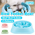 Dog-Bowl Dishes Slow-Feeder Large Pet-Eat Dogs Food-Nonslip Interactive - Pink