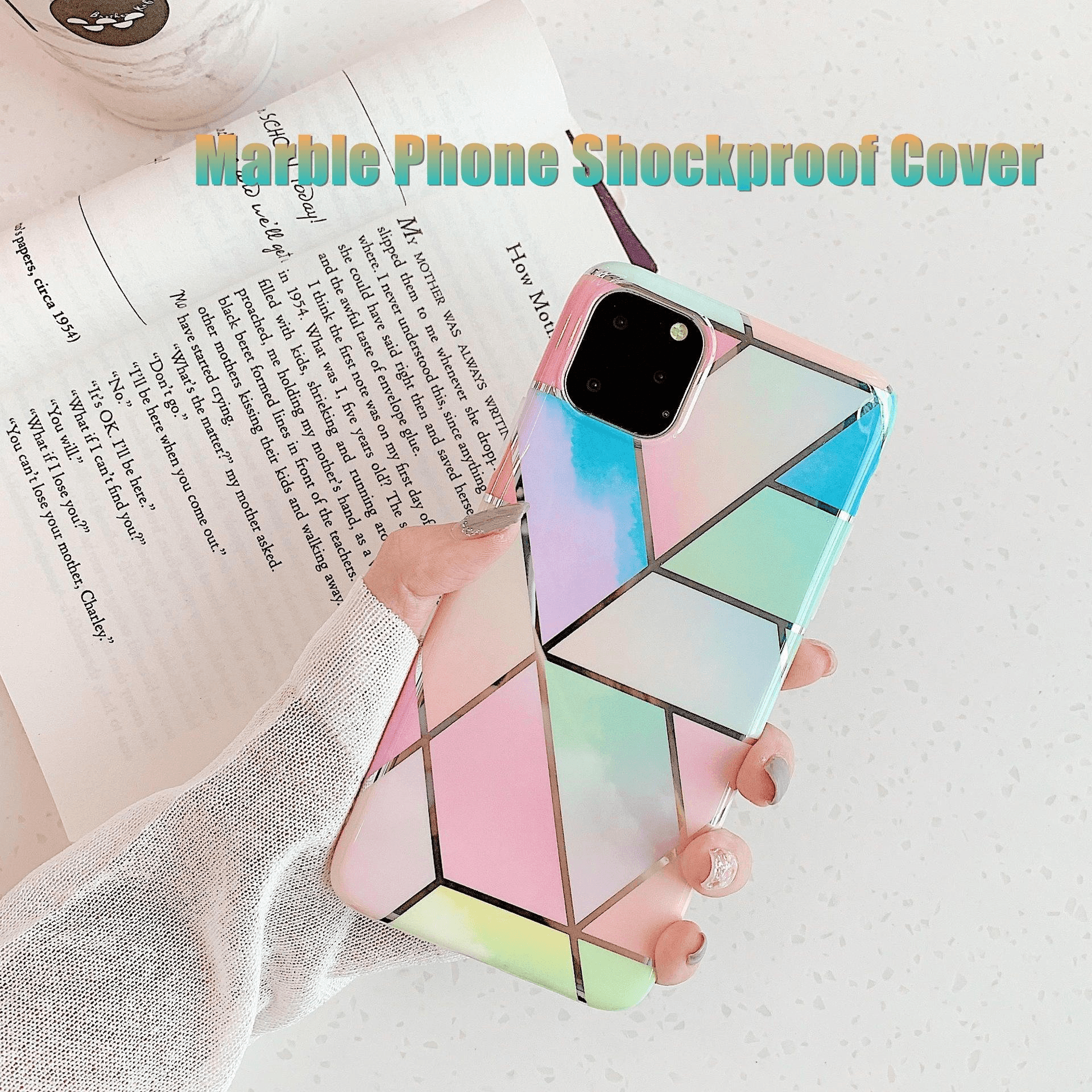 Rainbow Case for iPhone 14 13 12 11 Pro Max XR XS Marble Phone Shockproof Cover Silicone - For iphone 13 Pro Max