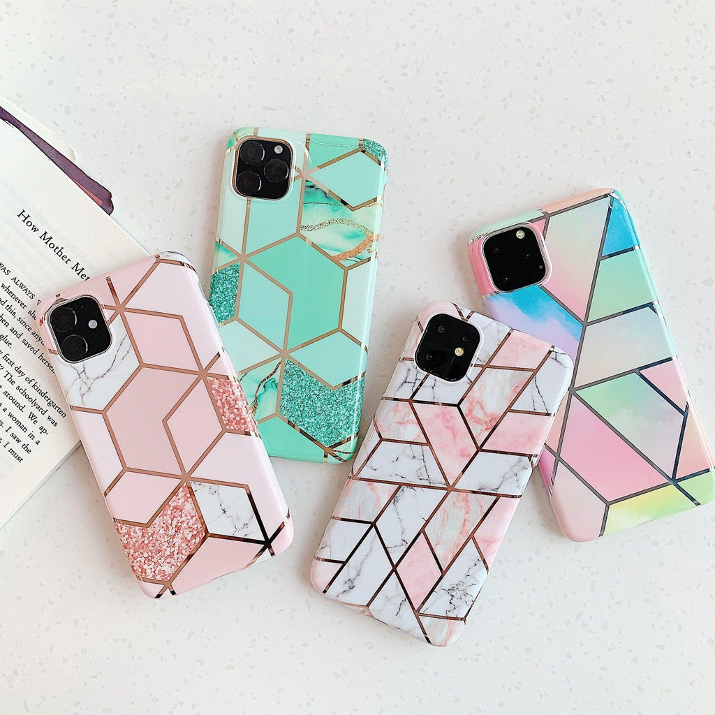 Rainbow Case for iPhone 14 13 12 11 Pro Max XR XS Marble Phone Shockproof Cover Silicone - For iphone 13 Pro Max