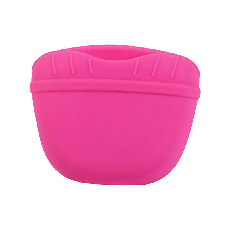 Dog Training Treat Bag Silicone Pet Pouch with Clip Waist Belt Snack Holder - Blue