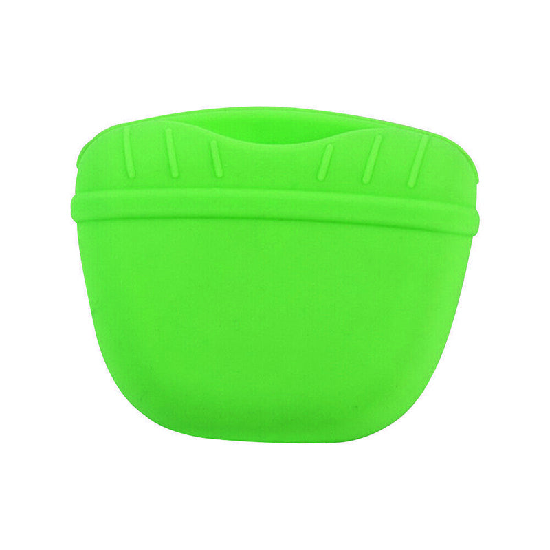 Dog Training Treat Bag Silicone Pet Pouch with Clip Waist Belt Snack Holder - Grey
