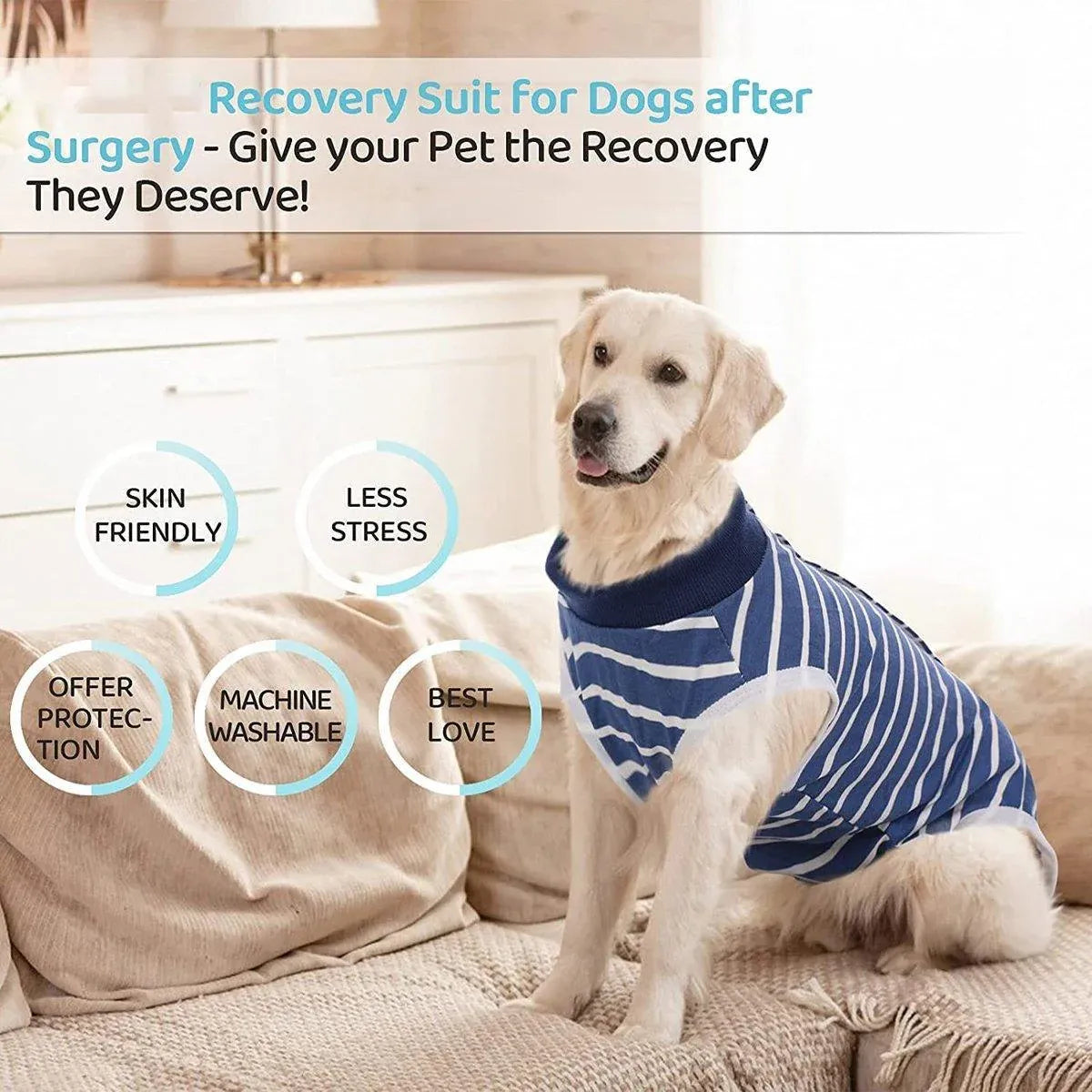 Dog Recovery Suit Anti-Lick Wound Protector Pet Clothing Post-Surgery Belly - Camouflage-XL