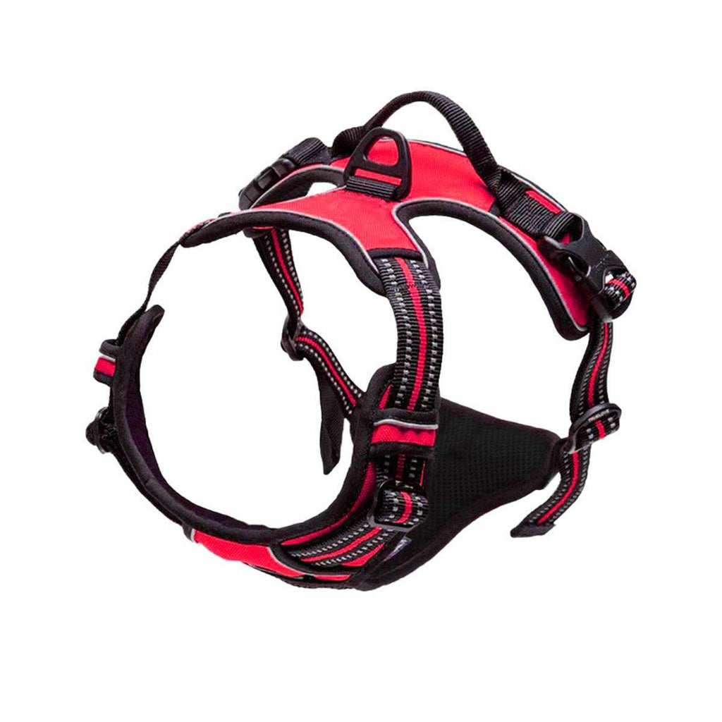 Adjustable No-Pull Dog Harness Vest S-XL Reflective Pet Training Outdoor Handle - Red-S