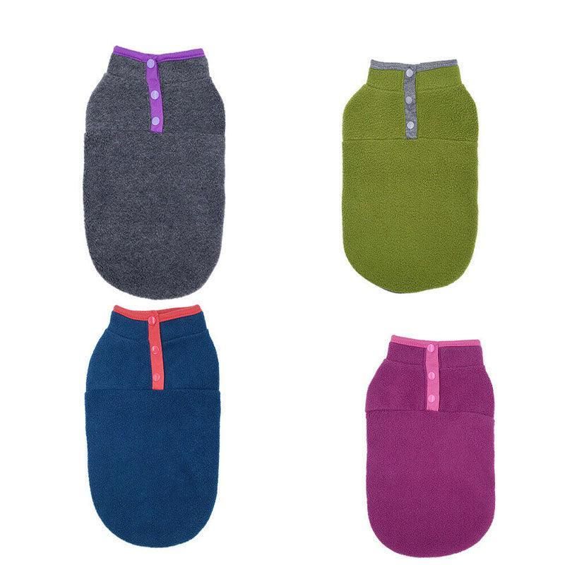 XL Pet Dog Puppy Winter Warm Fleece Jumper Vest Coat Jacket Apparel Clothes - Blue