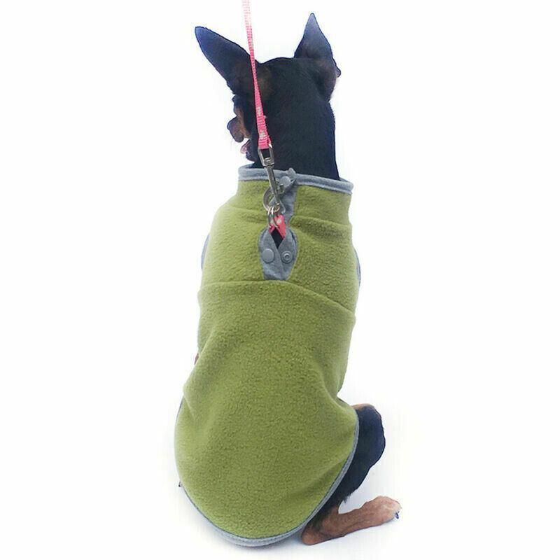 XL Pet Dog Puppy Winter Warm Fleece Jumper Vest Coat Jacket Apparel Clothes - Blue