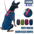 M Pet Dog Puppy Winter Warm Fleece Jumper Vest Coat Jacket Apparel Clothes Outdoor - Green