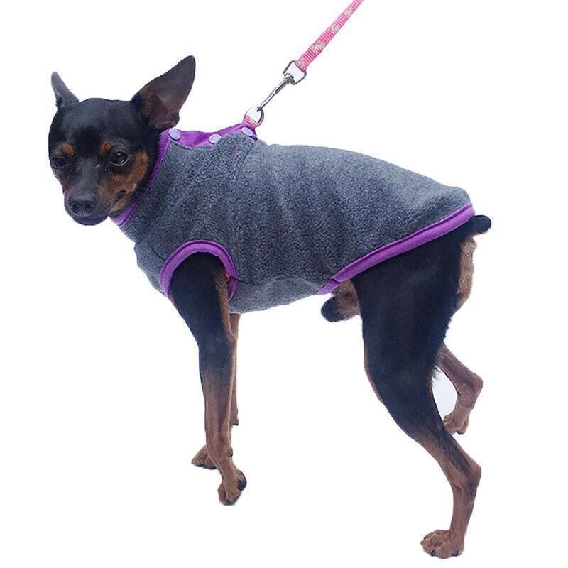 XL Pet Dog Puppy Winter Warm Fleece Jumper Vest Coat Jacket Apparel Clothes - Pink