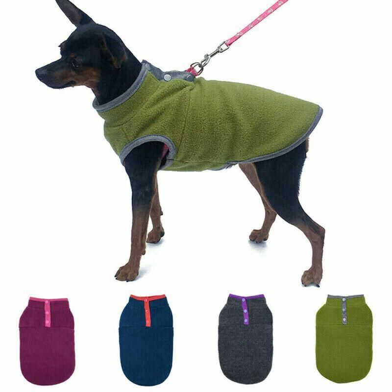 XL Pet Dog Puppy Winter Warm Fleece Jumper Vest Coat Jacket Apparel Clothes - Pink