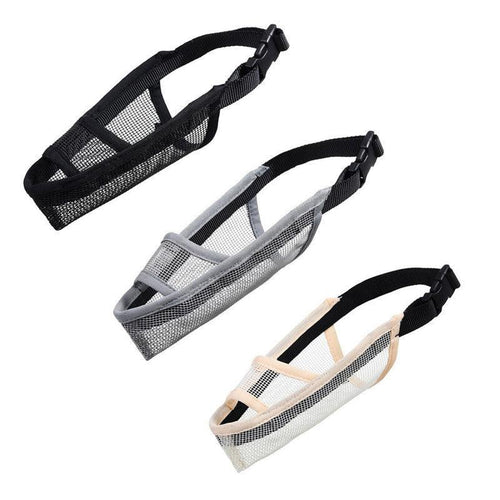 Adjustable XXS Size Pet Dog Mask Mouth Muzzle Anti Barking Bite Stop Chewing Mask - Grey