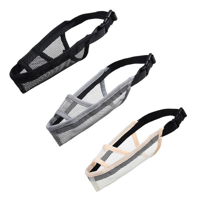 Adjustable XS Size Pet Dog Mask Mouth Muzzle Anti Barking Bite Stop Chewing Mask - Grey