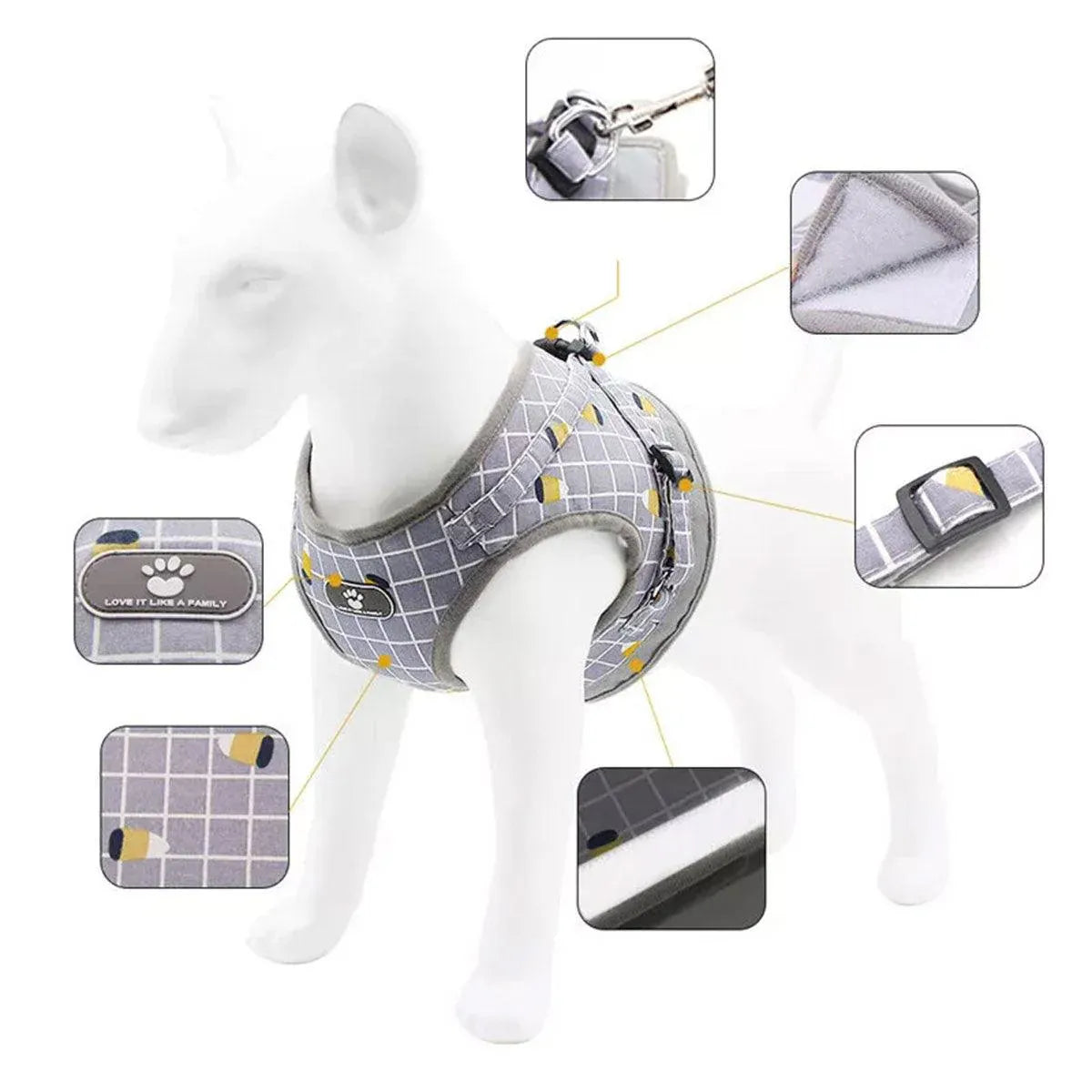 Pink Kitten Dog Cat Walking Harness Lead Leash Collar Pet Vest Mesh Adjustable - M