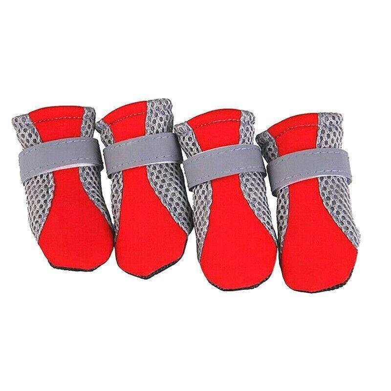 4PCS L Size Anti Slip Waterproof Protective Dog Shoes Rain Boots Pet Socks Booties - Black