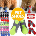 4PCS M Size Anti Slip Waterproof Protective Dog Shoes Rain Boots Pet Socks Booties - Black