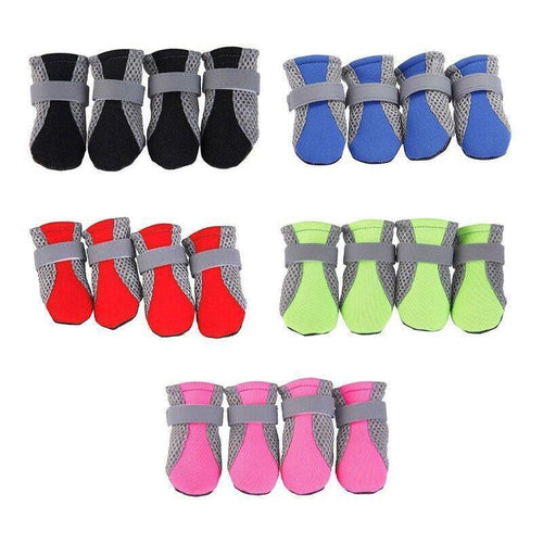 4PCS L Size Anti Slip Waterproof Protective Dog Shoes Rain Boots Pet Socks Booties - Blue