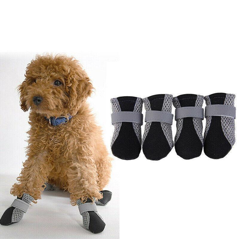4PCS L Size Anti Slip Waterproof Protective Dog Shoes Rain Boots Pet Socks Booties - Blue