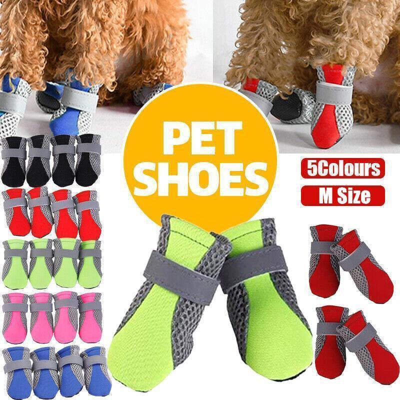 4PCS M Size Anti Slip Waterproof Protective Dog Shoes Rain Boots Pet Socks Booties - Green
