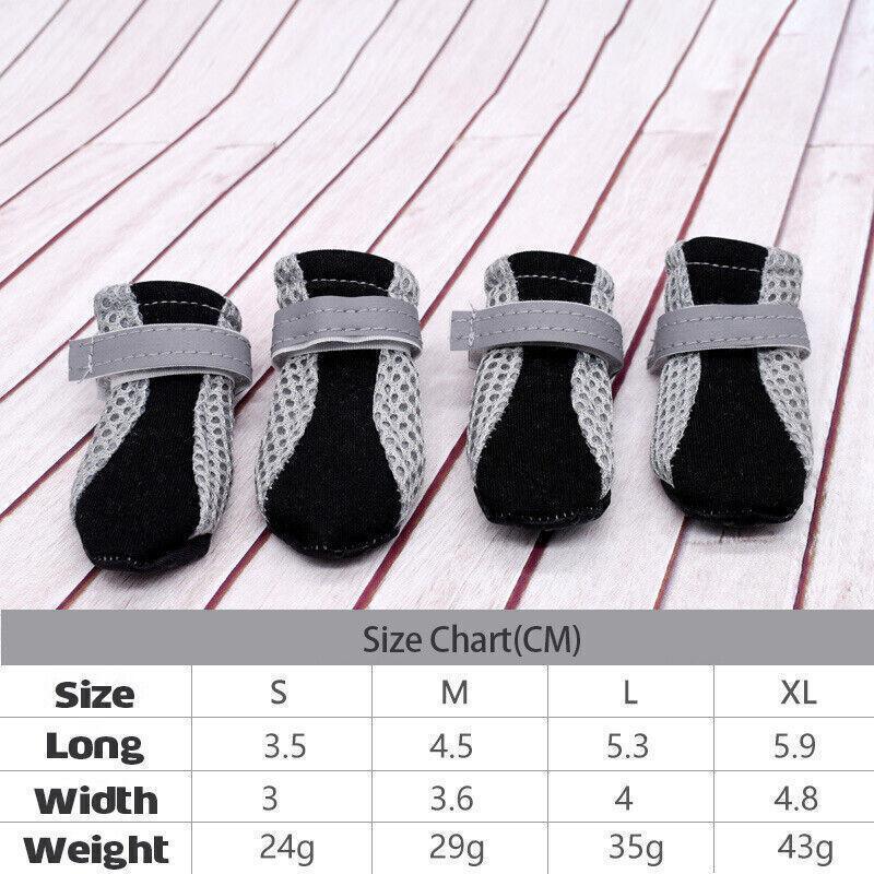 4PCS M Size Anti Slip Waterproof Protective Dog Shoes Rain Boots Pet Socks Booties - Rose Red