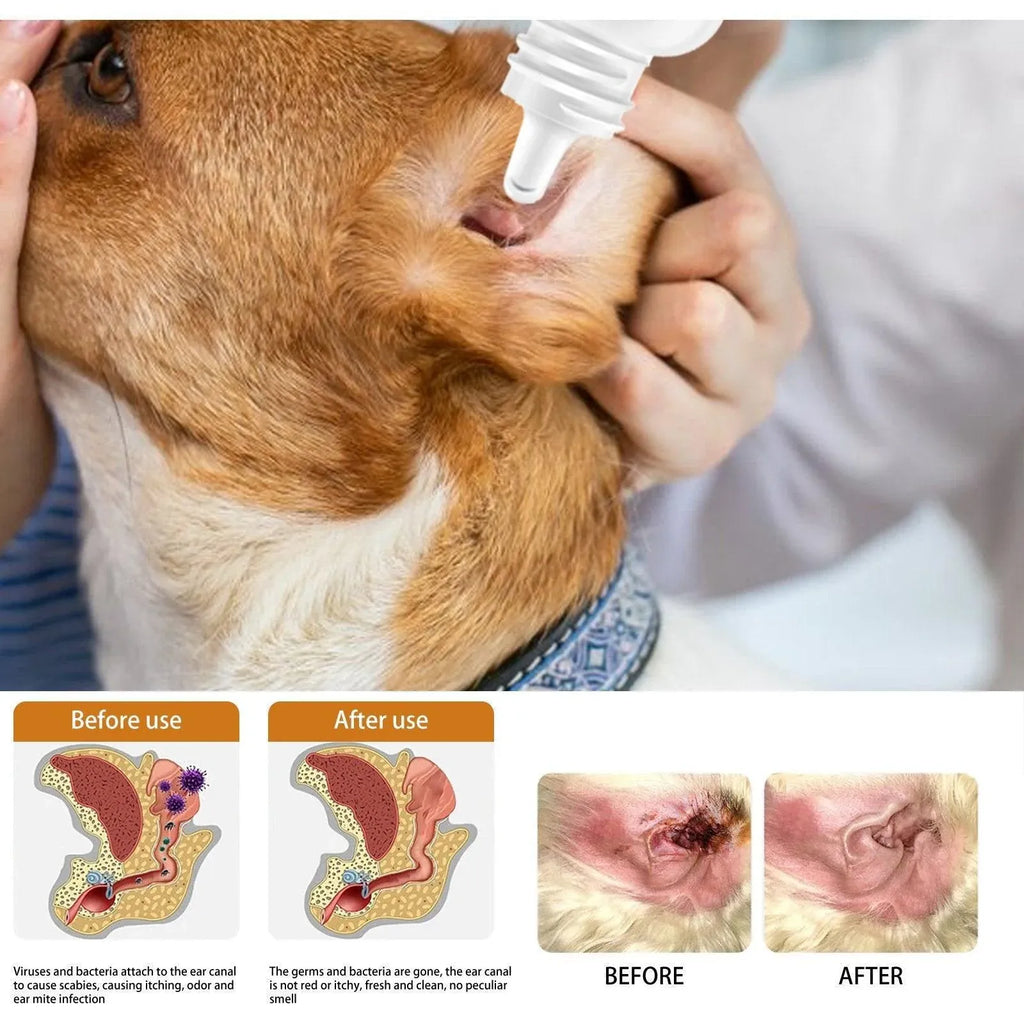 Pet Ear Cleaning Oil for Cats Dogs Deodorize Clean Ears Universal Ear Care Oil