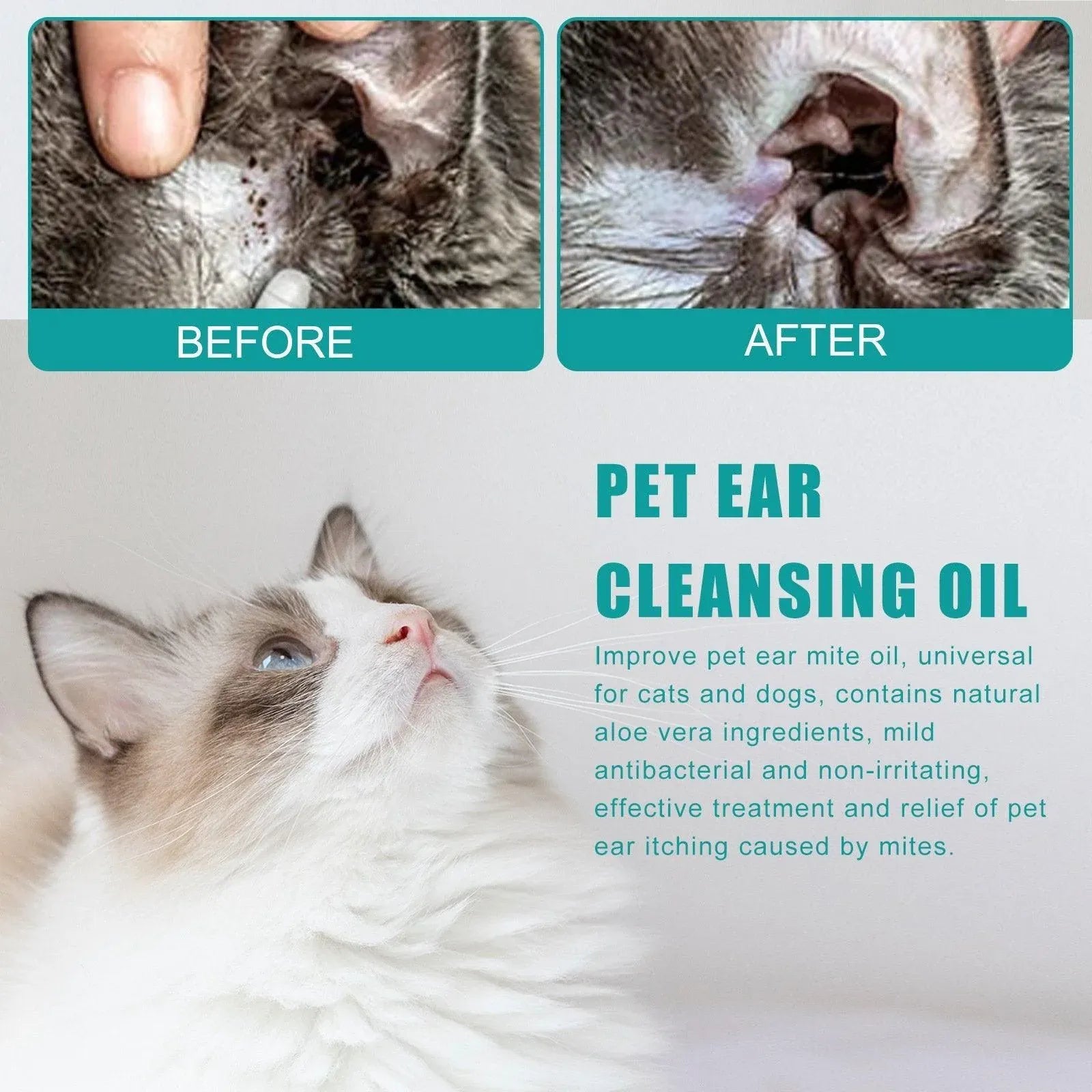Pet Ear Cleaning Oil for Cats Dogs Deodorize Clean Ears Universal Ear Care Oil