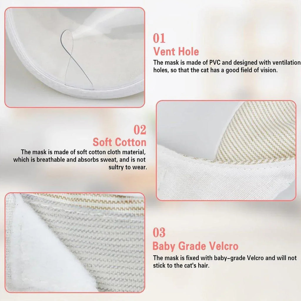 Breathable Pet Headgear Clear Cat Dog Mask Anti Bite Scratch Protective Gear - M