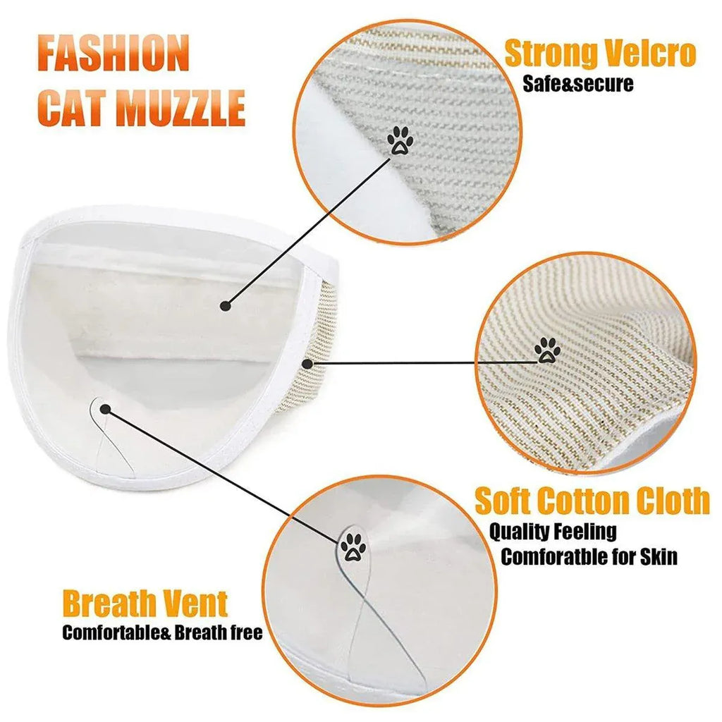 Breathable Pet Headgear Clear Cat Dog Mask Anti Bite Scratch Protective Gear - S
