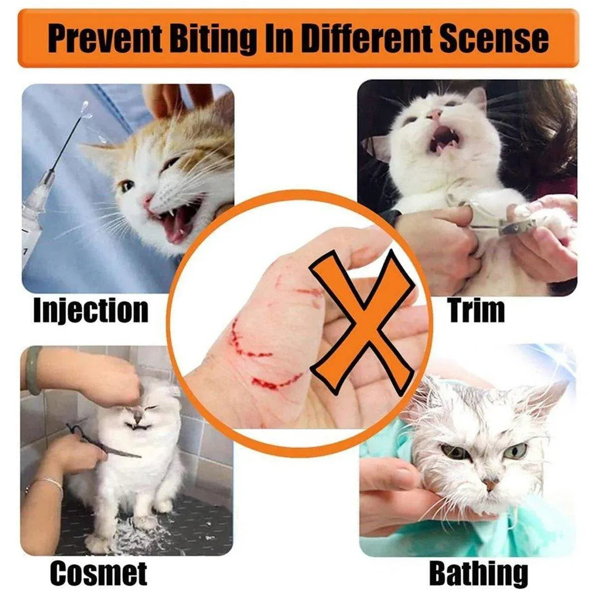 Breathable Pet Headgear Clear Cat Dog Mask Anti Bite Scratch Protective Gear - S