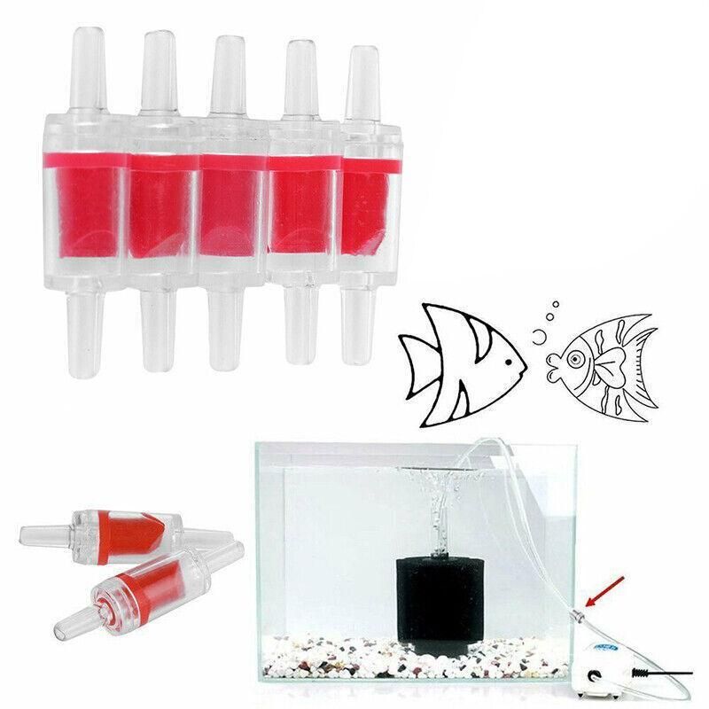 5/10X Check Valve Fish Tank Aquarium Air Pump Silicone Non-Return One Way Airline - 5PCS