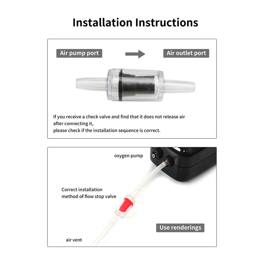 5/10X Check Valve Fish Tank Aquarium Air Pump Silicone Non-Return One Way Airline - 5PCS