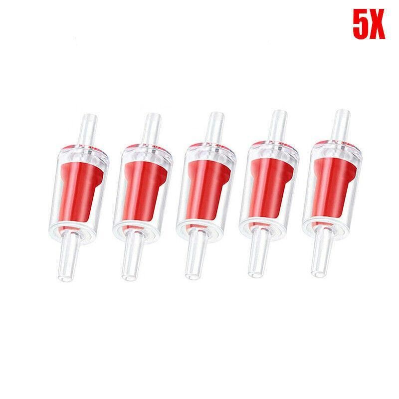 5/10X Check Valve Fish Tank Aquarium Air Pump Silicone Non-Return One Way Airline - 5PCS